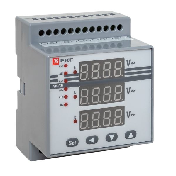 Вольтметр VD-G33 цифровой на DIN трехфазный EKF PROxima