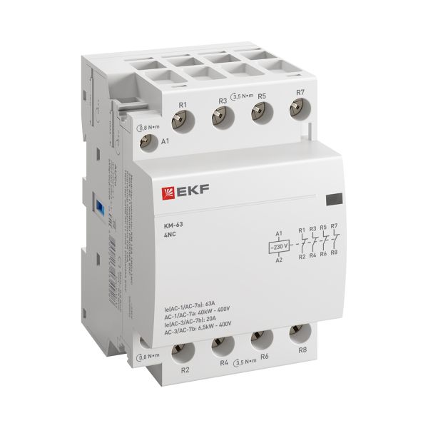 EKF  Контактор мод.  63А  4NС 230В AC (3 мод.)