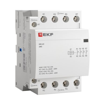 EKF  Контактор мод.  63А  4NС 230В AC (3 мод.)